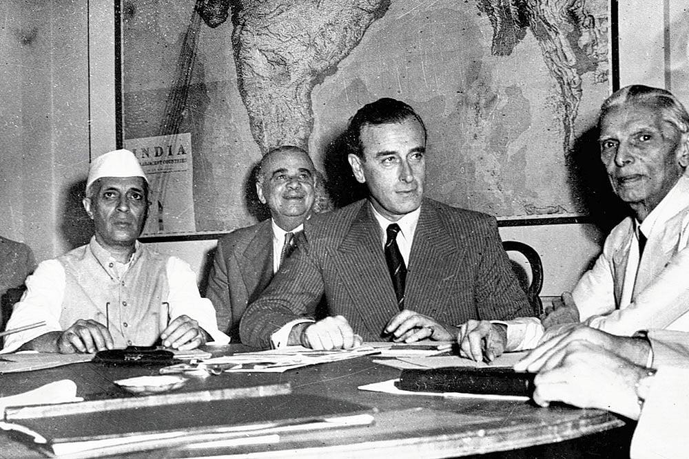 Photo: Getty Images : Roundtable Discussion:  
Pandit Jawaharlal Nehru, Lord Mountbatten and Muhammad Ali Jinnah discuss the Partition 
of India 