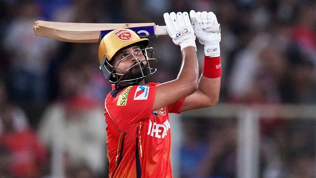 AP : Punjab Kings captain Shreyas Iyer plays a shot during the Indian Premier League 2025 Qualifier 2 match against Mumbai Indians at Narendra Modi Stadium in Ahmedabad.