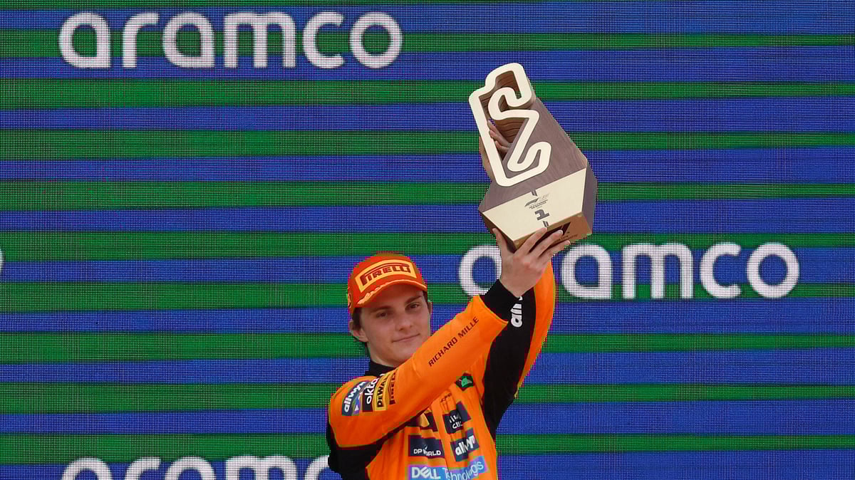 (AP Photo/Joan Monfort)


 : McLaren driver Oscar Piastri of Australia celebrates after winning the Spanish Grand Prix Formula One race at the Barcelona Catalunya racetrack in Montmelo, near Barcelona, Spain, Sunday, June 1, 2025. 