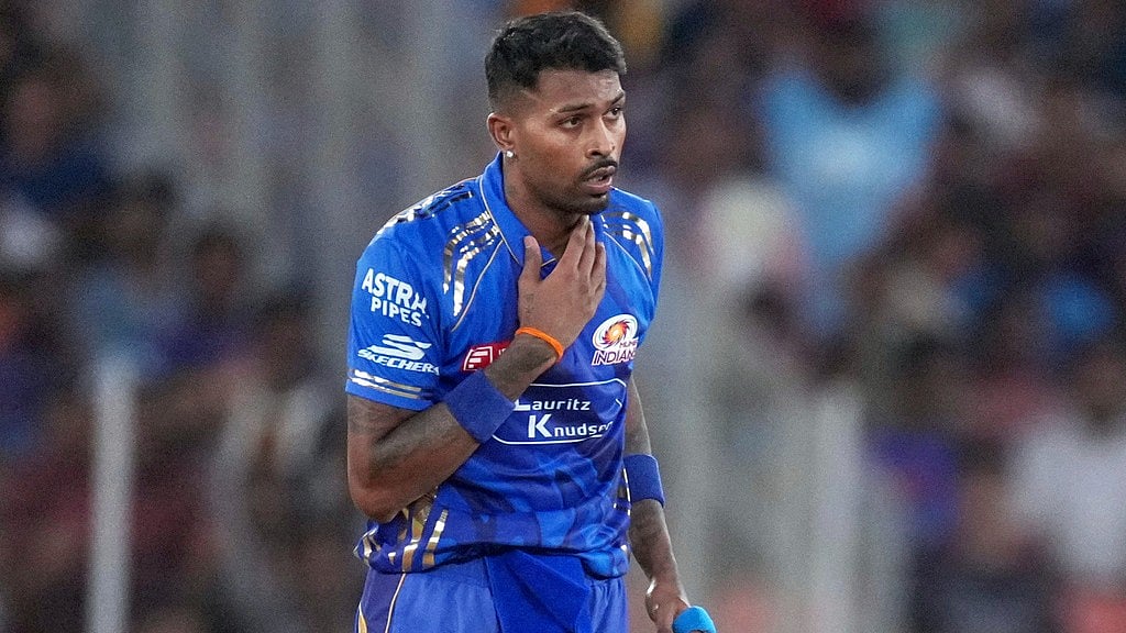 AP : Mumbai Indians captain Hardik Pandya celebrates the dismissal of Punjab Kings' Josh Inglis during the Indian Premier League Qualifier 2 match at Narendra Modi Stadium in Ahmedabad.