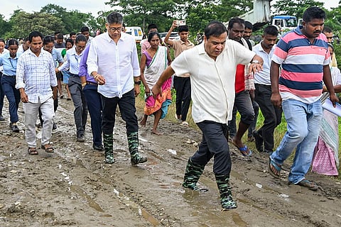 Assam CM visits flood-hit areas