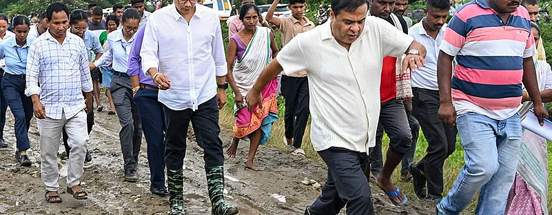 Assam CM visits flood-hit areas