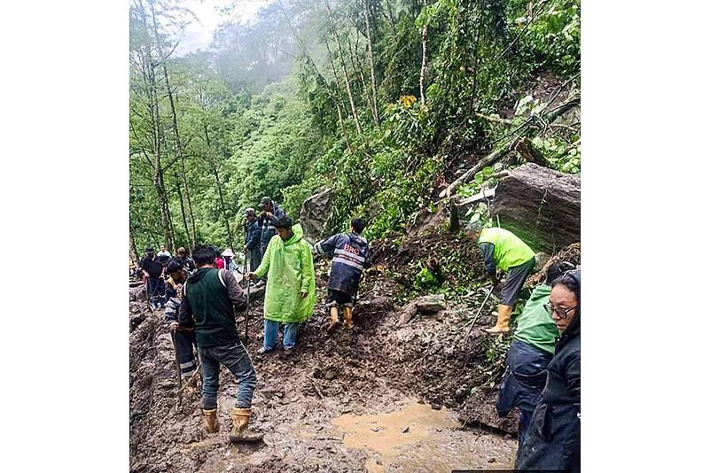 Sikkim landslides Aftermath of heavy rainfall in Sikkim