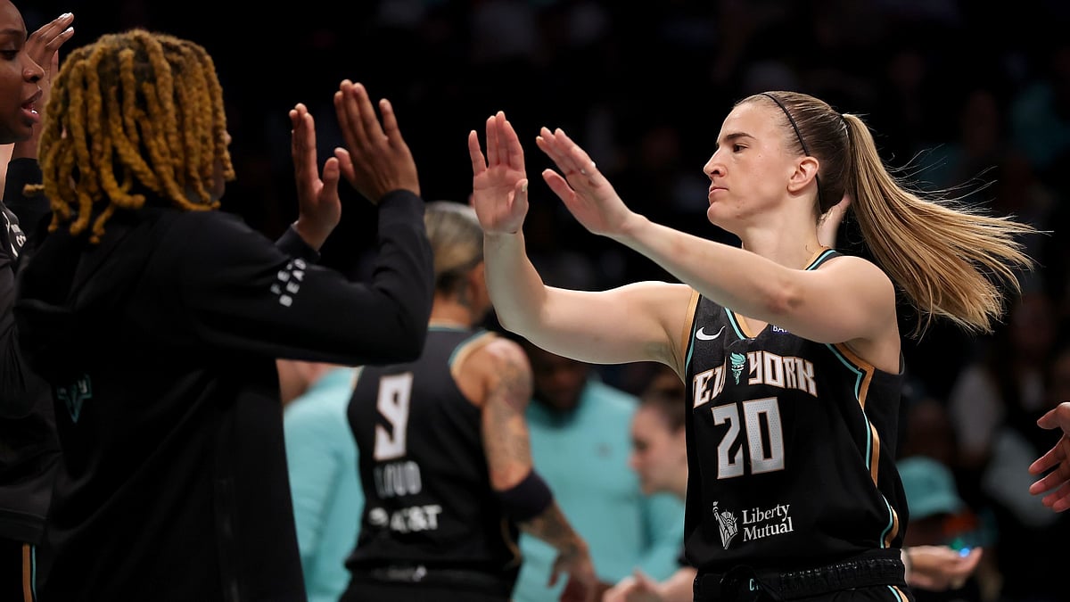Guard Sabrina Ionescu is introduced before the New York Liberty's game vs. the Connecticut Sun on June 1, 2025. - File