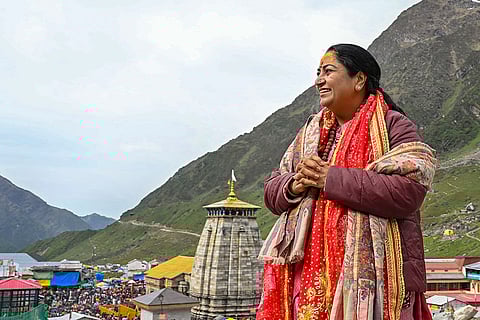 Delhi CM at Kedarnath temple