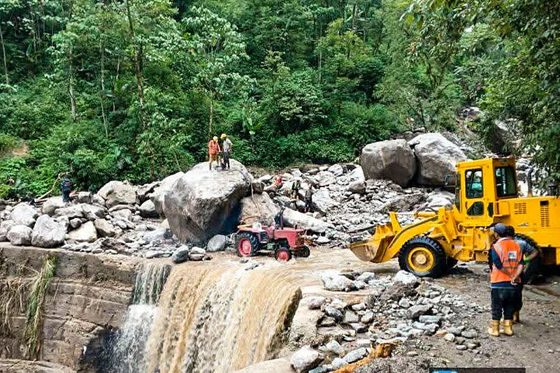 Sikkim landslides Aftermath of heavy rainfall in Sikkim