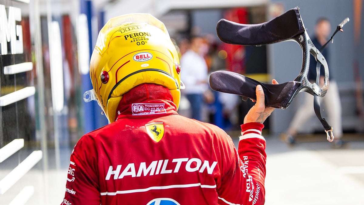 Hamilton cut a frustrated figure at the Spanish Grand Prix