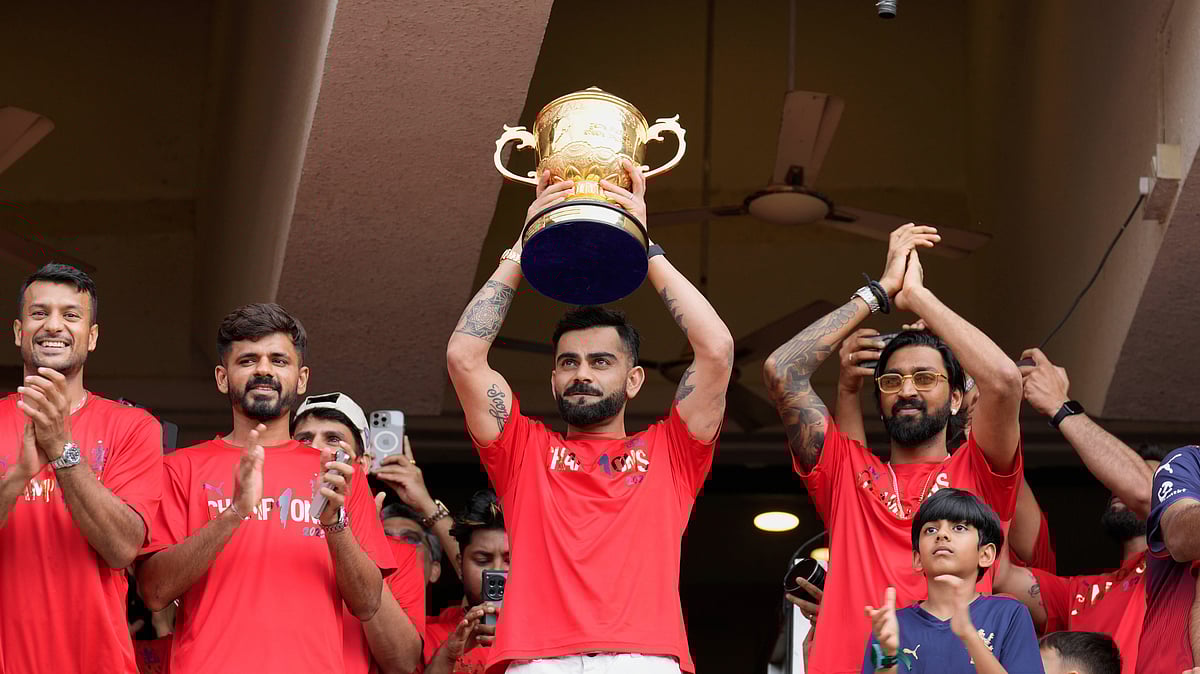 Royal Challengers Bengalurus Virat Kohli IPL Trophy AP
