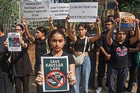 Environment activists protest in Thane