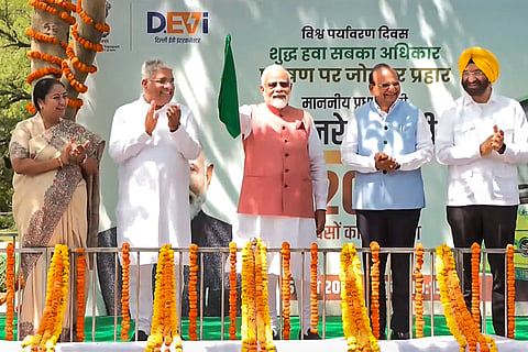 PM Modi flags off tree plantation drive