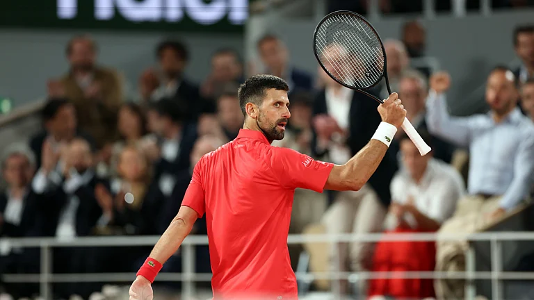 Novak Djokovic at the French Open - null
