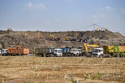 Okhla landfill site in Delhi