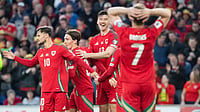 File : Wales celebrate beating Liechtenstein