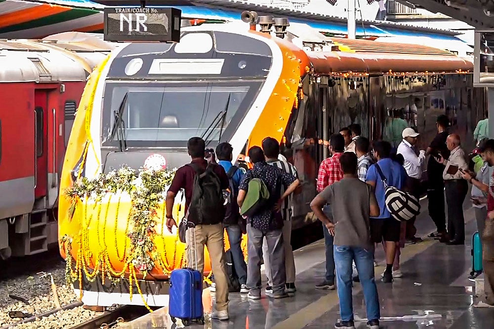 | Photo: PTI : Vande Bharat train service begins in J-K