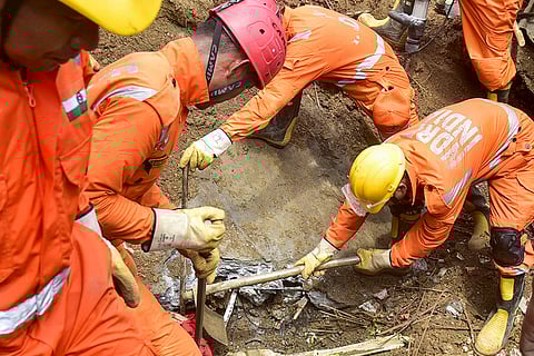 Rescue op after a rock fell over houses in Guwahati