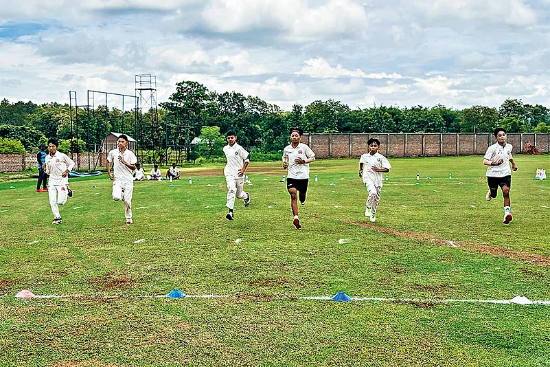 Despite the Odds: Young players practicing on a ground in Nagaland
