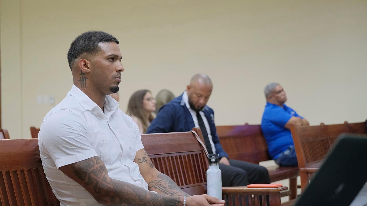  (AP Photo/Ricardo Hernandez)
 : Tampa Bay Rays shortstop Wander Franco sits in court during his trial on charges of sexually abusing a minor, in Puerto Plata, Dominican Republic, Monday, June 2, 2025.
