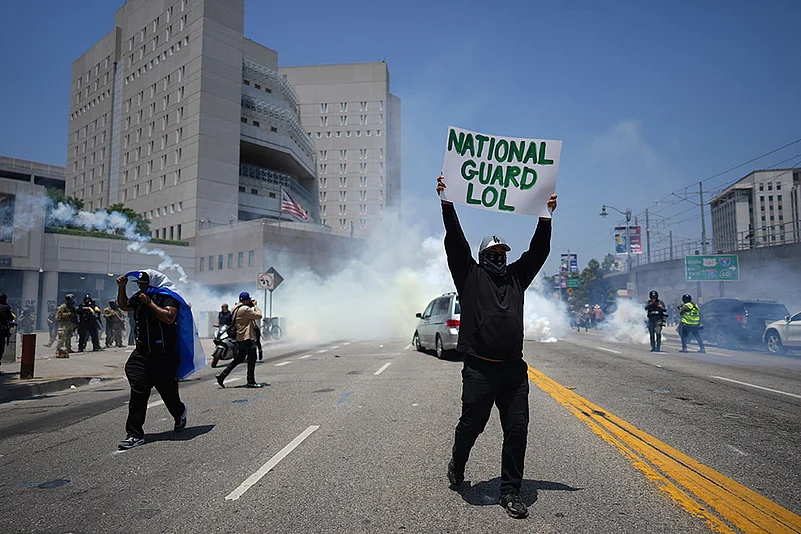 US Immigration Raids protest in Los Angeles_5
