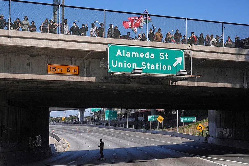 US Immigration Raids protest in Los Angeles_10