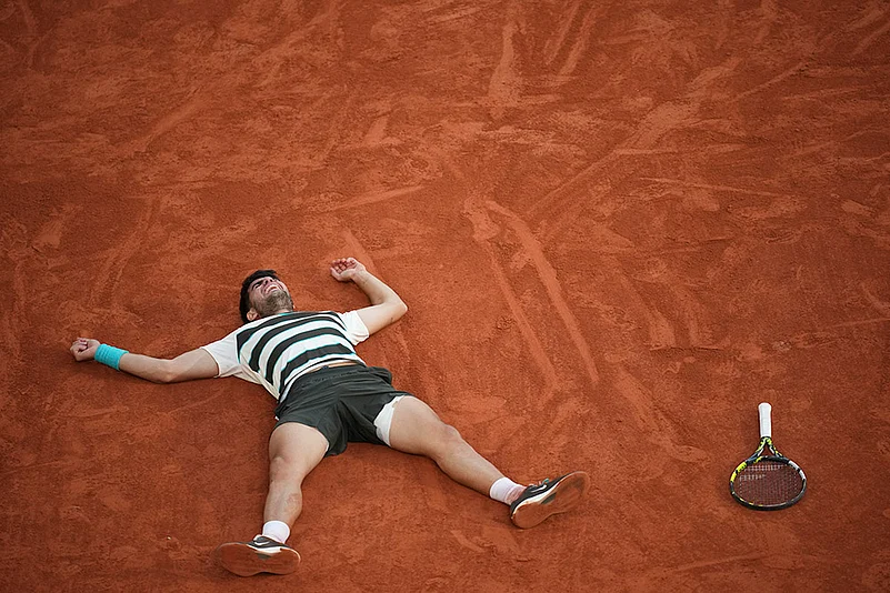 French Open Tennis 2025 Final Carlos Alcaraz Vs Jannik Sinner match pics
