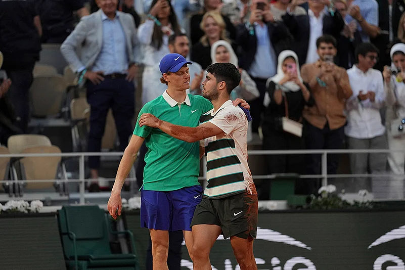 French Open Tennis 2025 Final Carlos Alcaraz Vs Jannik Sinner match pics