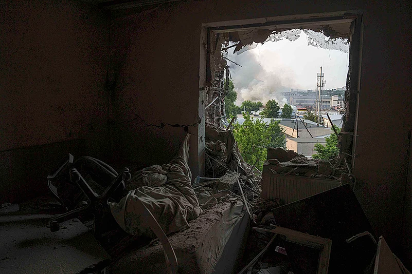 Russian Invasion Of Ukraine; Russias missile and drone attack in Kyiv