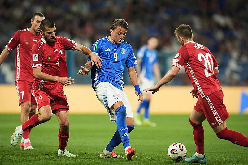 FIFA World Cup 2026 European qualifiers soccer match Italy vs Moldova: Mateo Reteguiand