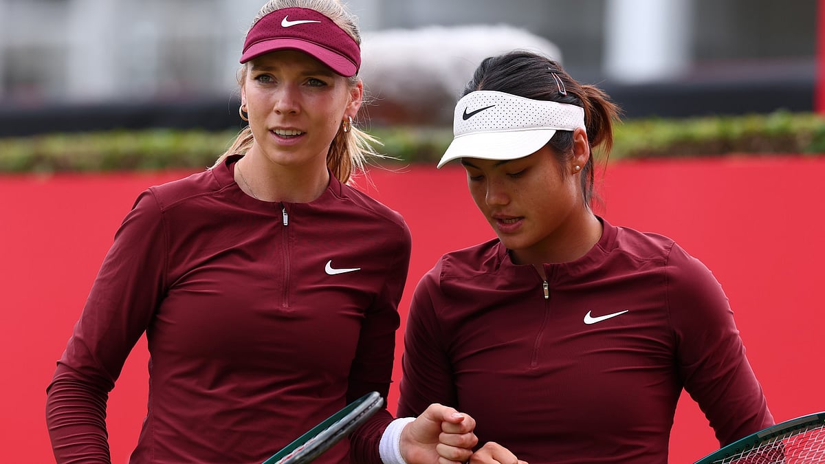 Katie Boutler and Emma Raducanu lose doubles at Queen's