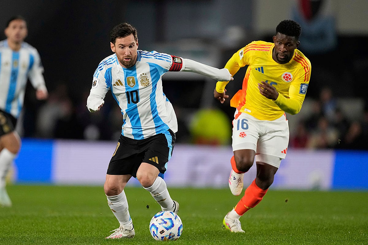 South American World Cup Qualifiers Argentina vs Colombia WCup Soccer: Lionel Messi
