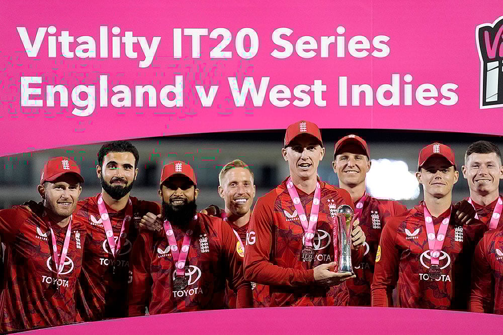 | Photo: Andrew Matthews/PA via AP : England Vs West Indies, 3rd T20I