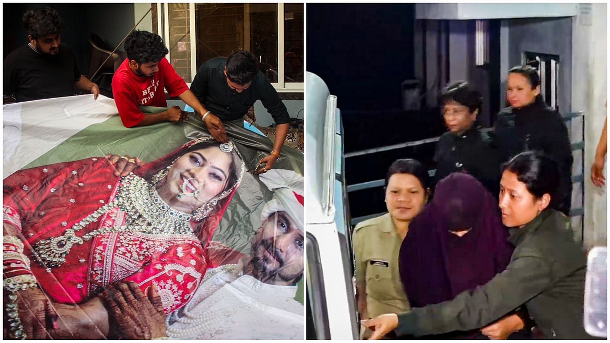 PTI : Sonam Raghuvanshi being arrested by the police is Raja Raghuvanshi murder case
