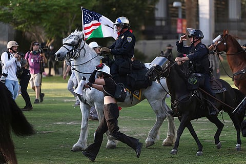 LA protests: Los Angeles Metro police