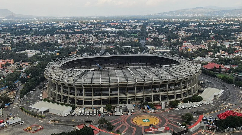An areal view of the Azteca Stadium in Mexico City