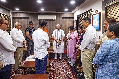 Ahmedabad plane crash: PM meets Vijay Rupani's family