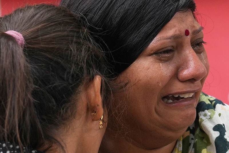 Ahmedabad plane crash: Relatives at hospital