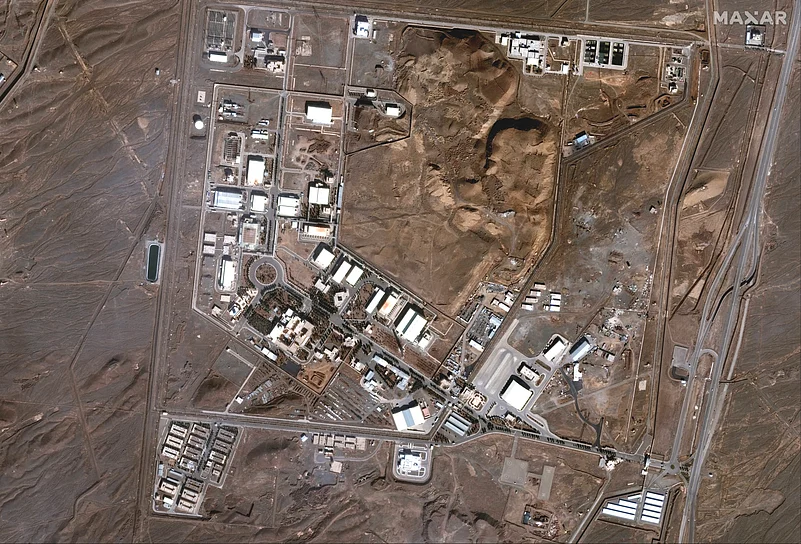 This satellite image provided by Maxar Technologies shows the Natanz nuclear facility in Iran