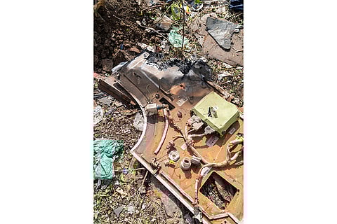Debris of an Air India plane after its crash