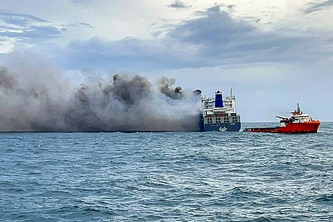 Container ship fire off Kerala coast