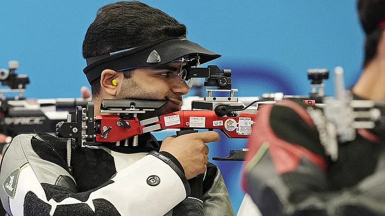 India's Arjun Babuta had finished fourth in the men's 10m air rifle category at the Paris Olympics. - File/AP