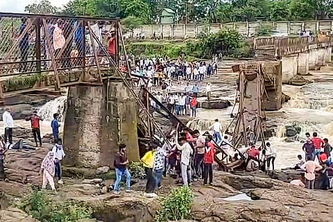 Iron bridge on Indrayani river collapses in Pune district