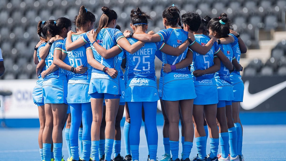 File : IND-W Vs AUS-W, FIH Women’s Pro League 2024-25: India national women's team before the match against Australia on 14 June.