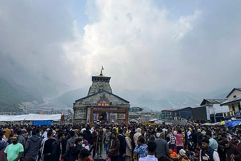 Visitors at Kedarnath temple