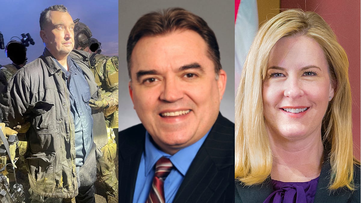 Associated Press : (Left to Right)  Vance Luther Boelter, the man accused of assassinating the top Democrat, Senator John A. Hoffman and Rep. Melissa Hortman.