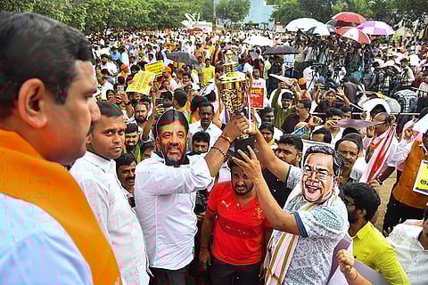 BJP protest over Bengaluru stampede