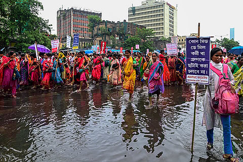 Mid-Day Meal workers protest in Kolkata