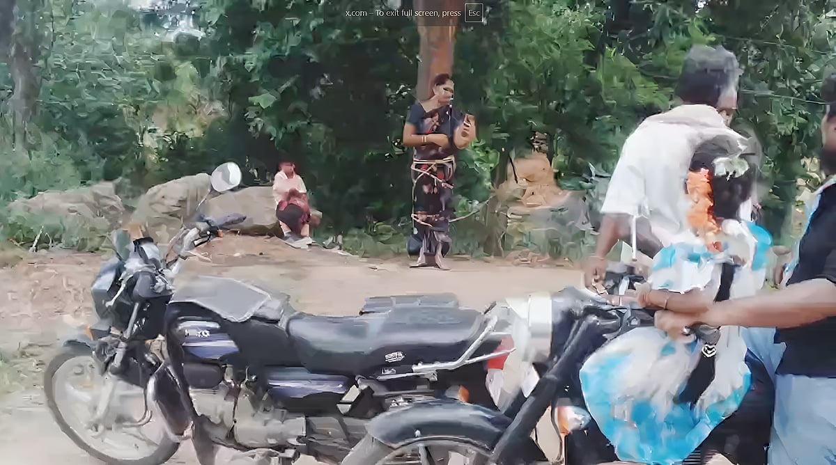 Moneylender’s Assault in Kuppam Mandal: Woman Tied to Tree, Thrashed Over Unpaid Loan - X