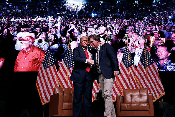 Tucker Carlson with U.S. President Donald Trump