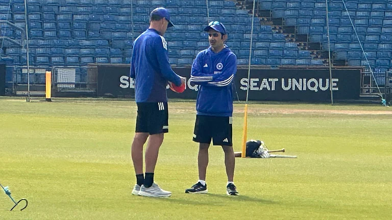Coach Gautam Gambhir spotted at Headingley for Team India’s practice session. - X