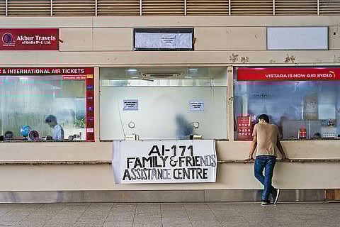 The ‘Centre for Friends and Relatives Assistance’ set up by Air India at the Mumbai Airport