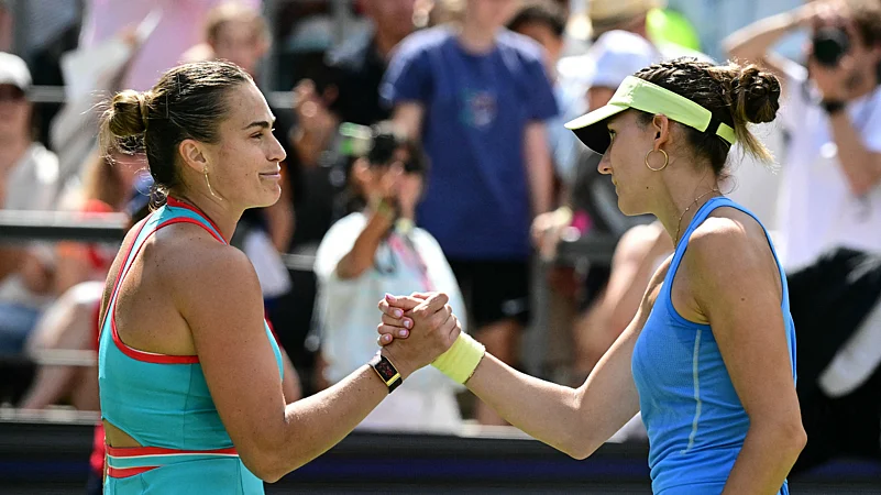 Aryna Sabalenka and Rebeka Masarova at the Berlin Open